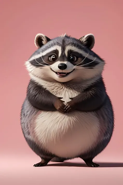 master piece,high quality,fat cute pink raccoon,with a belly,clean background,<lora:ãå¨ç©IPãåæ»æ»çä¸ç èååçå°å¨ç©ä»¬ ç©å¶ç©å
·æå设计_v1.0:0.7>,