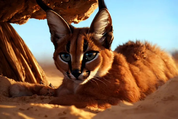 highres,(intricate details:1.2),(perfect details), unity CG 8K wallpaper,masterpiece,(female:1.3),1girl, furry, (anthro:1.4), caracal,caracalcat,ningmao,adorable, sand, Africa,desert robe, <lora:add_detail:0.4> <lora:aki:0.9>