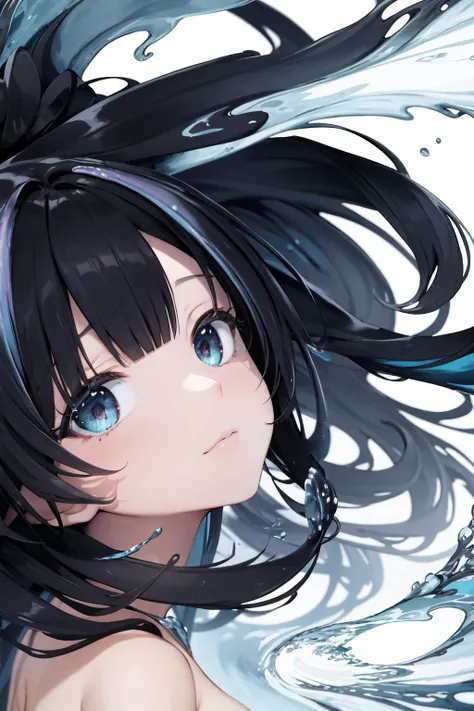 masterpiece, hyper detailed, best quality, extreme detailed, illustration, Delicate Composition, cowboy shot, fussion of abstract and fluid art, (dynamic view:1.1), 1 girl, (head tilt:0.8),solo, iridescent hair, small breasts, (blouse:0.8), (double exposure:1.0), fluid hair, fussion of fluid and hair, simple background, light background,<lora:SilvermoonMix02_V73:1>