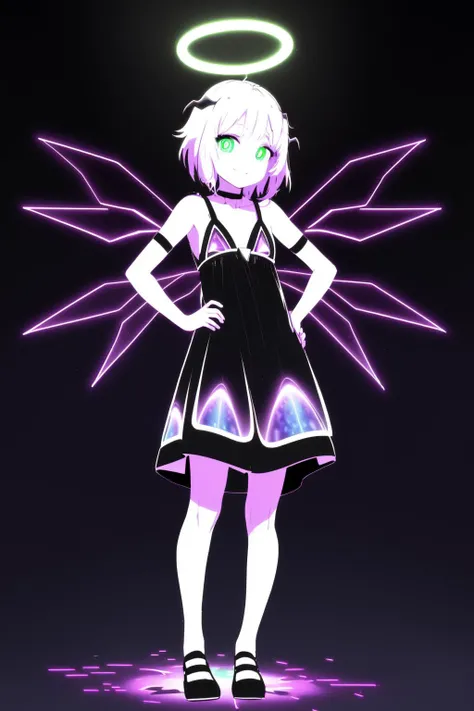 (succubus:1.2),
(1 girl:1.2), solo, (short white hair:1.2) , (refreshing eyes:1.1) ,(crazy smile:0.8), (flat chest), (dress), (glitch digital glowing wings), (full body:1.0),
(beautiful detailed eyes:1.0), (detailed face:1.0),
standing, (one hand on hip:1.2) ,looking at you,
///////////////////////////
//////////////////////////
/////////////////////////
psychedelic art, glitch art, abstract art, concept art, (point_color:1.4),(RGB Splitting:1.3),(god rays), (extremely detailed light), (science_fiction:1.2),
(trippy:1.2),(colorful ink ), (floating colorful ink droplet ),
(triangle shape:1.3),
(Lilith of night:1.3),
(data flow),
(gradient_background:1.1),(glitch background),(pixel digital halo:1.2), (fluorescent graffiti :1.2),(neon light:1.2), (glowstick:1.2), (floating triangle glass fragments:1.2)<lora:SilvermoonMix02_2:1>