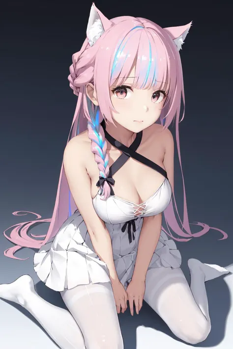 isometric,,isometric, solo,(masterpiece:1,2),full body,
,art by Cornflower,dreamy ,(pilyeon),(extremely detailed CG unity 8k wallpaper, masterpiece, best quality, ultra-detailed, best shadow)
, (best illumination, an extremely delicate and beautiful),beautiful detailed glow, dynamic angle,
,(beautiful detailed face, beautiful detailed eyes) , High contrast,(1girl:1.5),braided hair one side,
,(iridescent hair:1.4),pink hair,,(fox_ears ,hime_cut,,),
(white pantyhose),1 girl Wearing Transparent Greek dress ,(Transparent:1.5),barefoot, no panties,<lora:SilvermoonMix02_2:1>