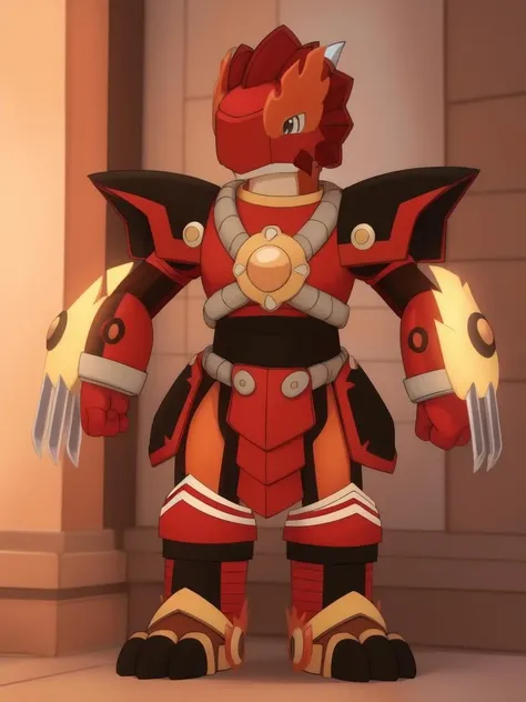 <lora:GoodHands-vanilla:1>,hi res,<lora:DragonWarriorDLG>,kemono,perfect anatomy,male,(dragonwarriordlg:1.1),standing,(full body),slim,anthro,dragon,(red skin),red armor,armor,(thick thighs),(thick arms),((biceps)),red body,orange body,tail,(bottomless:1.3),(feet),<lora:Test-hf-RyutaniAkira-v1-000010:0.3>,