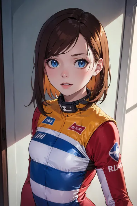NSFW、Highest quality、(One girl),Big Breasts、(Road bike)、((Get on a bike))、Smiling at the viewer、Beautiful Eyes、Beautiful Face、Delicate eyes、Tight, shiny cycling wear、((Sweatで透けたサイクルウェア))、Sweat、Morning urban valley、street tree、Nipple piercing