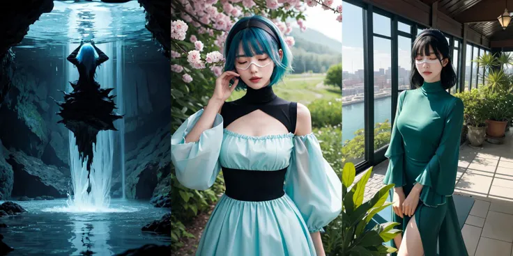 (otherworldly), highly insanely detailed, masterpiece, top quality, best quality, highres, 4k, 8k, RAW photo, (very aesthetic, beautiful and aesthetic),
2bnierdef,
medium breasts, mole, mole under mouth, (black blindfold:1.2), white hair,
long sleeves, dress, puffy sleeves, black dress, clothing cutout, turtleneck, cleavage cutout, black hairband, juliet sleeves, covered eyes,
<lora:2bnier-10:1>,
__lazy-wildcards/costume/color-theme__,
__lazy-wildcards/prompts/hair__,
__lazy-wildcards/dataset/background__,
(flower, falling petals, petals on liquid, petals, cherry blossom:0.8),
__lazy-wildcards/prompts/pose__,
âââ