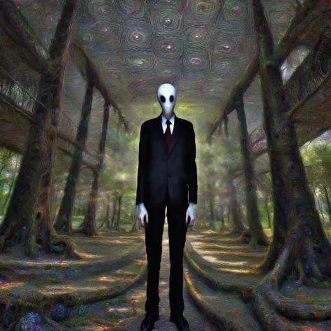 <lora:DeepDream:1>raw photo of slenderman, goth, nikon, award winning, breathtaking, groundbreaking, superb, outstanding, photoshopped, dramatic lighting, DeepDream