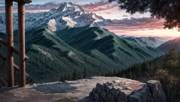 ((masterpiece:1.4,best quality)), cloud, outdoors
(mountains), spring glade, scenery, sky, winter,
(early morning:1.4),morning red, high detail, abundant, 8k, high detail, wallpaper,
<lora:more_details:1.5>, <lora:RedDataGirlAnimeBackgrounds:1>