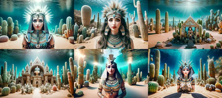 (otherworldly, otherworldly atmosphere, otherworldly appearance), highly insanely detailed, masterpiece, top quality, best quality, highres, 4k, 8k, RAW photo, collar, earrings, jewelry, necklace, armlet,
(long_hair, long hair, random colors cloth, random colors hair, random long hair, dynamic hair, glowing hair, hair over one eye),
(eyelashes, eyeliner, eyeshadow, eyelashes),
pink lipstick,
natural makeup,
((ancient egyptian theme:1.2)), golden ornaments,
1girl, (portrait:0.4), nsfw,
((desert, Mexico, cacti, underwater)),
Middle Earth,
long messy hair,
1girl, (from below),
a large fantasy dwarf settlement underground, magical lights, forge and furnace,
(moss vines),
<lora:underwater-mandala-style-darquelilly-v1:1>, umstyle, tree, mandala, (fantasy world)