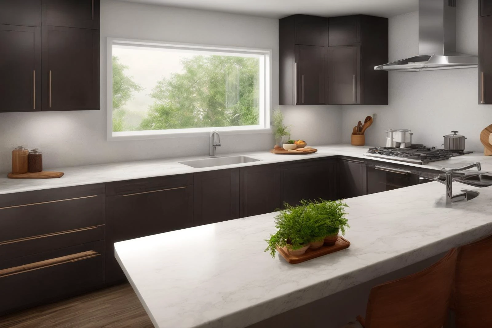 Dive into the ultra-detailed 8k masterpiece, carefully crafted with photorealistic precision of 1.37 ratio, all in the essence of Nayuta Nordic Modern Interior Design. Art form: Photography. Inspired by the techniques of Annie Leibovitz, the kitchen showcases professional lighting, a scenery where the play of radiosity brightens the room. A stove with a frying pan, a gleaming refrigerator beside tiles and cabinet, a sink with a faucet overlooking a tile wall. On the shelf, there's a spatula, a chair nearby with a plant and some food in a jar. Lens: 35mm. The room basks in a warm color temperature. Perfectly illuminated with ray tracing and the best shadows using physically-based rendering
<lora:add_detail:0.5> <lora:more_details:0.5>