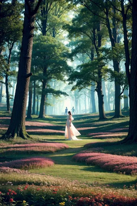 An ethereal woman standing in an magical forest, otherworldly, glowing elements, magic,
<lora:[LoHa] Vines ãããµãéè¤ Style (With multires noise version):0.8>