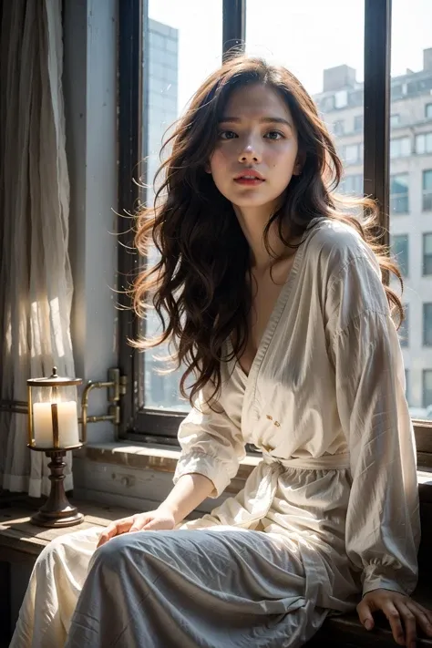 (best quality, masterpiece:1.2), (realistic, photo realistic:1.3), UHD, high detail color photo, extremely detailed CG unity 8k wallpaper, sharp focus, (best shadow), (detailed background), (realistic glossy skin), perfect anatomy, (cinematic lighting), glossy lips,
BREAK
1girl, looking out a window, wearing silk robe night gown, dimly lit room, at night,
<lora:windowsillè±çªè¥_v1.0:0.5>