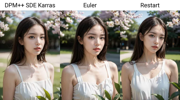 (RAW, best quality:1.4, masterpiece:1.4), (realistic, photo realistic:1.2),ultra high res, UHD, 8k, absurdres, (realistic skin, Detailed shiny skin), (best shadow), (normal physical expression, perfect anatomy:1.7), (cinematic lighting), Moist eyes, Moist lips,
break
(1girl, solo), looking at viewer, Light pink hair, pink and white dress, sakura leafs, vivid colors, paint splash, many sakura tree background, ray tracing, wavy hair