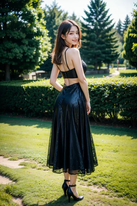 (solo:1.3),(1girl:1.3),photo of 18 year old,small waist,(wide hips:1.2),[slim:chubby:0.1],crisp sharp eyes,
Volumetric lighting,sexy long (blond:1.1) straight haircut,happy face,beautiful dark blue eyes,beautiful face,big smile,
round close-set breasts,pubic hair,(full body shot:1.2),Sequined dresses or tops,
(focus on eyes:1.2),(4k, RAW photo, best quality, depth of field, ultra high res:1.1),(absurdres, intricate, photorealistic, masterpiece, ultra-detailed:1.2),<lora:eyeliner_v1:0.6>,<lora:breastsizeslideroffset:-0.4>,Walking away from the camera: Walk away from the camera with a confident stride, glancing back over your shoulder,pond,thighs,