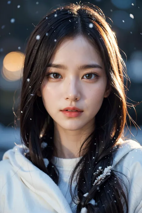 (8k, RAW photo, best quality, masterpiece:1.2), (realistic, photo realistic:1.3), UHD, high detail RAW color photo, extremely detailed CG unity 8k wallpaper, sharp focus, (realistic skin), perfect anatomy, (cinematic lighting),
BREAK
1girl, in the snow, (((perma straight hair style))), (beautiful face:1.2), (upper body:1.3), looking at viewer, pose, winter coat, outdoors, winter, (((snowing:1.3))), night time, intricate
<lora:LowRA_v2:0.1>