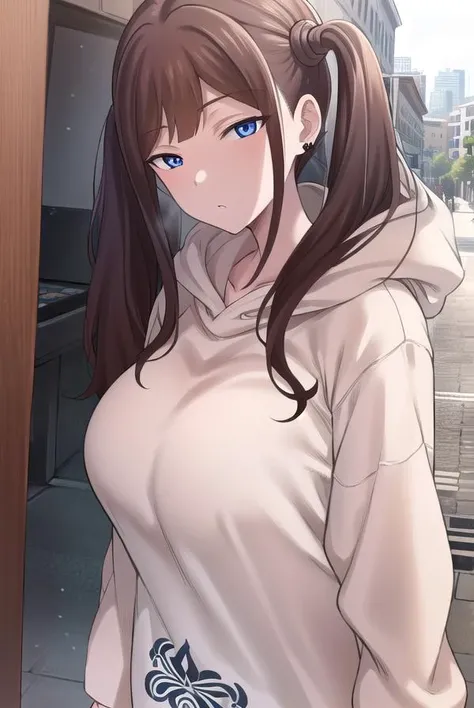tsubamentr, <lyco:tsubamentr-lyco-nochekaiser:1>,
tsubame ntr, long hair, blue eyes, brown hair, twintails, (large breasts:1.2),
BREAK long sleeves, jewelry, pantyhose, earrings, hood, black pantyhose, hoodie, hood down, ear piercing, watch, blue hoodie,
BREAK outdoors, city,
BREAK looking at viewer, (cowboy shot:1.5),
BREAK <lyco:GoodHands-beta2:1>, (masterpiece:1.2), best quality, high resolution, unity 8k wallpaper, (illustration:0.8), (beautiful detailed eyes:1.6), extremely detailed face, perfect lighting, extremely detailed CG, (perfect hands, perfect anatomy),