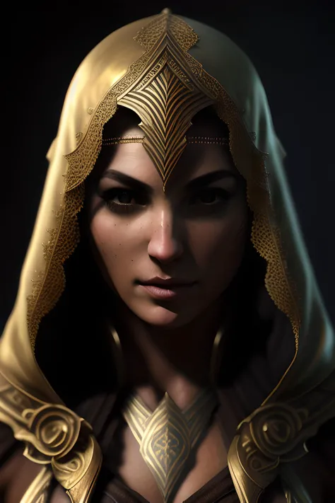 nudity, nude, Assassin's Creed, Babylonia, Ancient Era, Ancient Mesopotamia, Assassin's Creed logo, blurry background, muscular girl, (intricate details, hyperdetailed:1.3), lonian girl, middle eastern girl, fit girl, hidden in crowd, hidden in shadows, sexy, beautiful, beautiful face, detailed skin, detailed clothes, silk clothes, detailed face, peaked hood, artstation, hidden, set in Babylonia era, a babyan female assassin, Iraqi, middle eastern, assassin's creed logo, baylonian assassin hood, revealing babylonian assassin robe, skimpy babylonian clothes <lora:galGadotLora_v10:0.8>