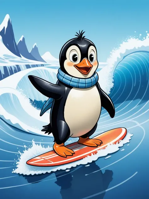 (old cartoon style illustration:1.1)  of 
adorable Penguin as a cold-water surfer, riding waves in the Antarctic.
 <lora:xl_more_art-full_v1:0.25> <lora:A_RubberHose_Character_v2_XL:1> rubber_hose_character
 <lora:add-detail-xl:1.1> misc,