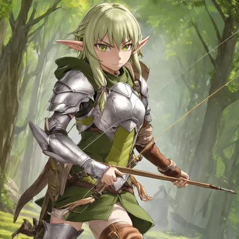 High elf archer \(goblin slayer!\) <lora:high elf archer:0.75>, detailed background, masterpiece, best quality, high quality, absurdres