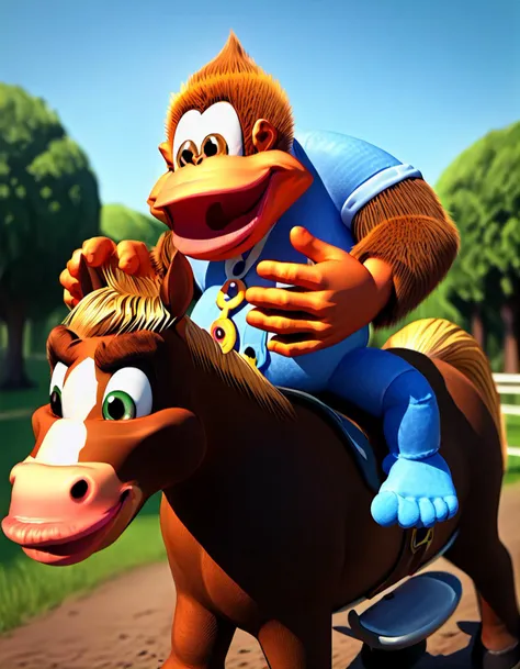 score_9, score_8_up, score_7_up, score_6_up, score_5_up, score_4_up BREAK
3d, source_furry, source_cartoon, kiddy kong, riding on horseback, on a horse, riding a horse,
