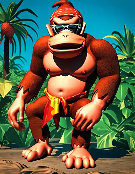 score_9, score_8_up, score_7_up, score_6_up, score_5_up, score_4_up BREAK
3d, source_furry, source_cartoon, funky kong, kong, standing in the jungle