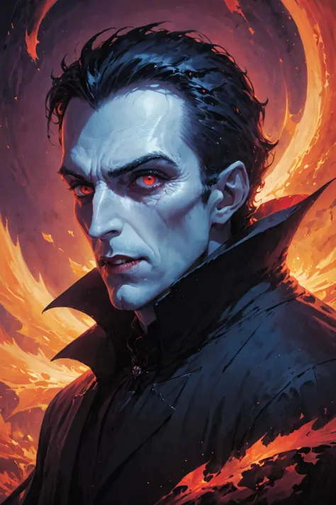  Conde Dracula, red glowing eyes, pale skin, sharp fangs, dark flowing cape, hordes of bats, moonlit night, haunting atmosphere, dramatic lighting, photorealistic, cinematic, dark fantasy, horror, dramatic pose