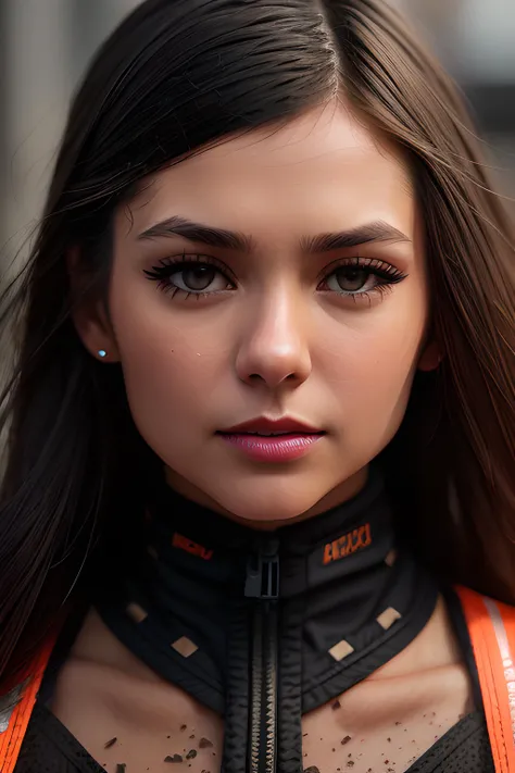 raw photo of (n1n4d0brev:0.99), (athletic construction worker:1.3) a woman, modelshoot style, (extremely detailed CG unity 8k wallpaper), photo of the most beautiful artwork in the world, professional majestic oil painting by Ed Blinkey, Atey Ghailan, Studio Ghibli, by Jeremy Mann, Greg Manchess, Antonio Moro, trending on ArtStation, trending on CGSociety, Intricate, High Detail, Sharp focus, dramatic, photorealistic painting art by midjourney and greg rutkowski, (construction site:1.2), ((in big city:1.2)), (boob cloth:1.3), (big smile look on her face: 1.3), ((wearing a neon high-visibility vest :1.2)), ((sand, mud, dirt, rocks:1.3)), (looking at viewer:1.4), (detailed pupils:1.3), (closeup:1.2), (face light), (seductive:1.3), (seductive face, seductive look), (eye shadow), dark eyeliner, (full lips:1.2), (parted lips:1.3) (high detailed skin:1.2), 8k uhd, dslr, soft lighting, high quality, film grain, Fujifilm XT3 sharp focus, f 5.6, dimly lit, rim light, <lora:epiNoiseoffset_v2:1.2>