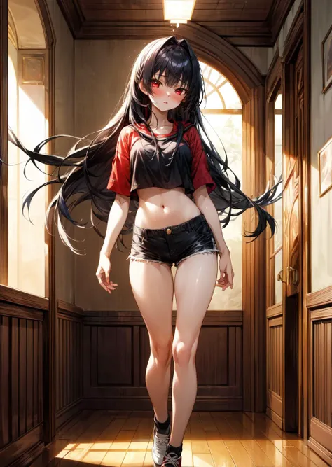 Woman Standing In The Middle Of The Forest, a picture, by Shingei, pixiv, Big breasts!!, With pink hair, Female protagonist 👀 :8, noire, (Raw photo:1.2), (Intricate details:1.2),(masutepiece:1.3),(Best Quality:1.4), (超A high resolution:1.2), cinematric light, 超A high resolution,(Detailed eyes),(detailed facial features),(detailed clothes features), Fully clothed, Sweaters, Mini skirt, nffsw, 8K resolution, Looking at Viewer, Skin Tight, (Shiny skin), (Slender girl), Dreams, Hair Ornament, Narrow waist, (Extreme detailed illustration), Bedroom, Straight hair, Long hair, Black hair, Light blue eyes, 1girl in, Cute, (Smile), (Innocent smile), skinny body, Indoors, breasts, Large breasts, busty,
