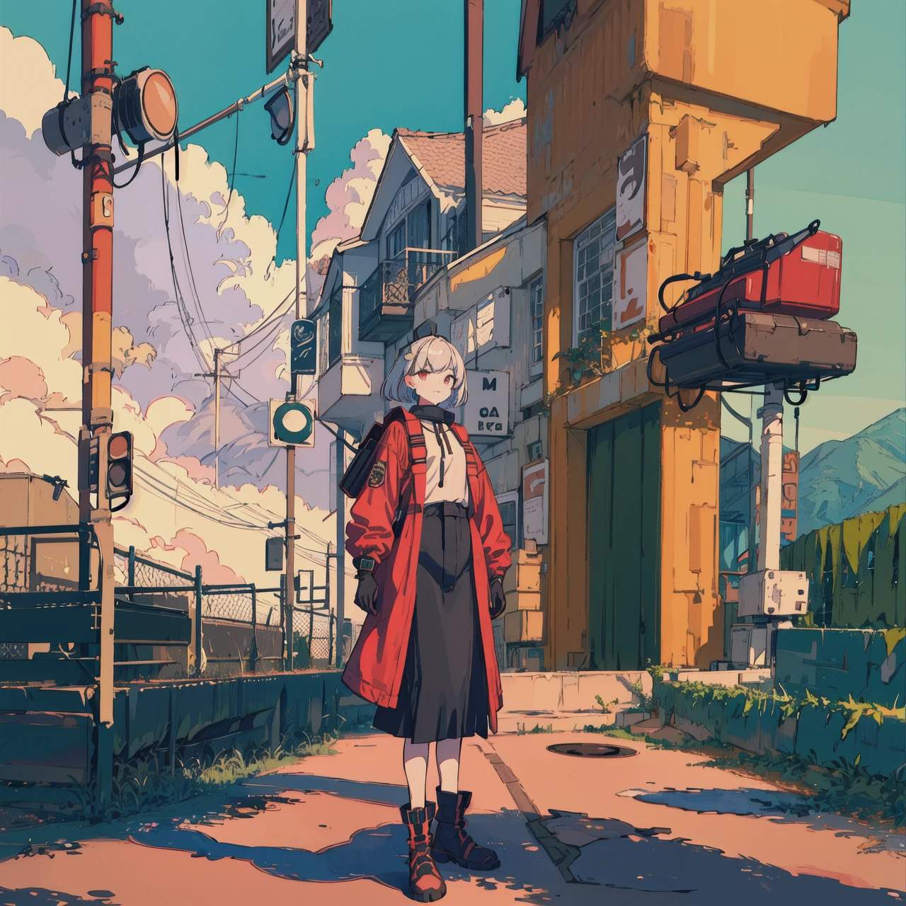 ((high quality)), ((masterpiece)), 8k, 2girls, bulletproof vest, light rays, extremely detailed CG unity 8k wallpaper, game cg, looking at viewer, gloves, boots, full body, watch, computer, <lora:LORAFlatColor_flatColor:1>, mask, drone, holding weapon, headphones, jacket, bag, backpack,