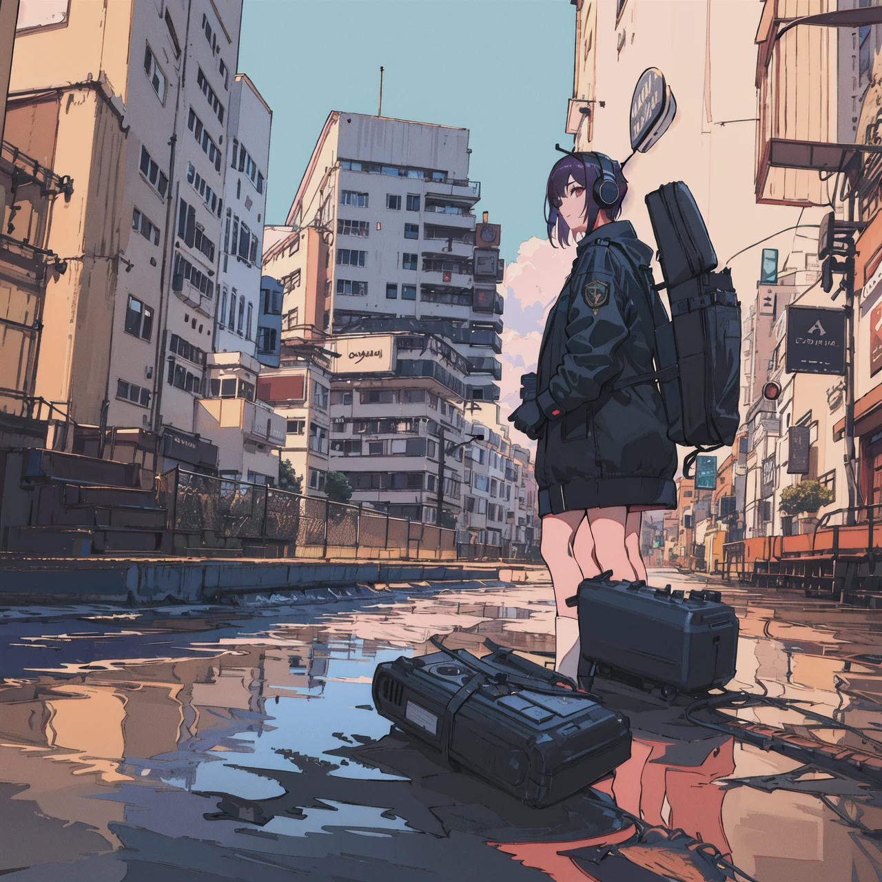 ((high quality)), ((masterpiece)), 8k, 2girls, bulletproof vest, light rays, extremely detailed CG unity 8k wallpaper, game cg, looking at viewer, gloves, boots, full body, watch, computer, <lora:LORAFlatColor_flatColor:1>, mask, drone, holding weapon, headphones,