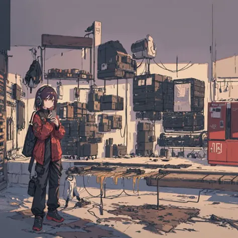 ((high quality)), ((masterpiece)), 8k, 2girls, bulletproof vest, light rays, extremely detailed CG unity 8k wallpaper, game cg, looking at viewer, gloves, boots, full body, watch, computer, <lora:LORAFlatColor_flatColor:1>, mask, drone, holding weapon, headphones, jacket, bag, backpack, robot,
