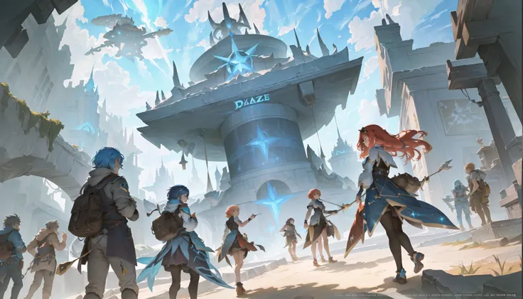 whimsical, "adventures in the land between dimensions", depth of field, cel shading, (masterpiece), (best_quality), (illustration), anime movie background, official art, beautiful location design,(blizzard:1.3), a (impeccable Cloudcore:1.3) dimensional portal, a wild digital oil painting[, trending on artstation::0.4], fisheye lens, absurdres <lora:NAI-cutesexyrobutts:1>