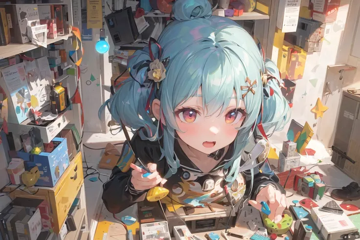 ((masterpiece,ultra-detailed, intricate details, mid quality,illustration)),1girl, solo,psychedelic, chaos, brushstrokes, abstract, printed circuit board