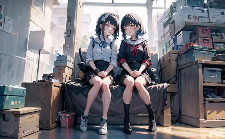 ((masterpiece,best quality))blunt bangs, city, night, black sailor collar, closed mouth, black skirt, medium hair, school bag , holding bag, masterpiece, perfect face,, (ultra-detailed:1.2), (extremely detailed CG unity 8k wallpaper:1.2),