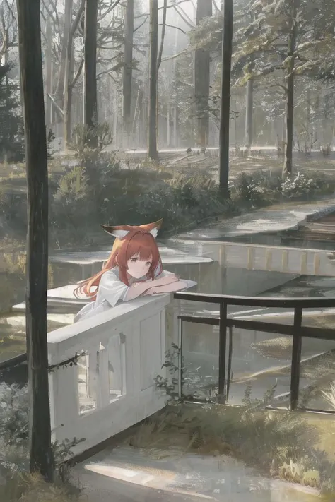foxie european woman, ginger hair, winter forest, natural skin texture, 24mm, 4k textures, soft cinematic light, adobe lightroom, photolab, hdr, intricate, elegant, highly detailed, sharp focus, ((((cinematic look)))), soothing tones, insane details, intricate details, hyperdetailed, low contrast, soft cinematic light, dim colors, exposure blend, hdr, faded