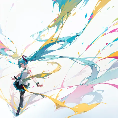 best quality, masterpiece, hatsune miku, colorful