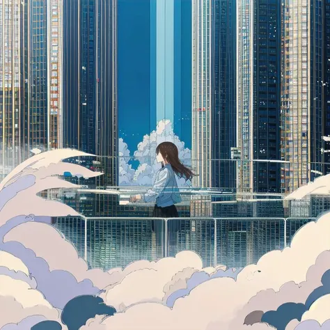 sky, cloud, 1girl, building, outdoors,city, long hair, cloudy sky, starry sky, sunlight, skirt,brown hair,
<lora:onelastlastcogecha:1>,masterpiece,best quality,