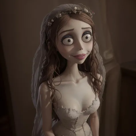 refined,
<lora:EmilyTheCorpseBride 20:.5> woman, big eyes, full lips, wedding gown,