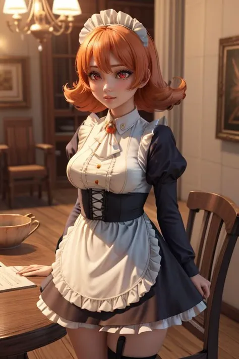 <lora:add_detail:0.5> <lora:copax_charm_eu:0.2> (1girl,3d, photorealistic,masterpiece, best quality,ssao shadows,ambiant occlusion,skin indentation,sub surface scattering)
meidri, red eyes, orange hair, maid headdress, maid, dress, long sleeves, puffy sleeves, apron, thigh strap, in a manor, chandelier
<lora:interspeciesreviewers_meidri:0.8>