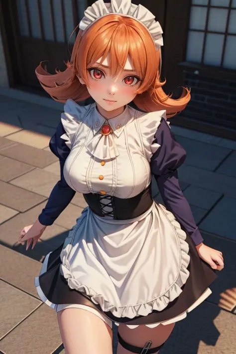 <lora:add_detail:0.5> <lora:copax_charm_eu:0.2> (1girl,3d, photorealistic,masterpiece, best quality,ssao shadows,ambiant occlusion,skin indentation,sub surface scattering)
meidri, red eyes, orange hair, maid headdress, maid, dress, long sleeves, puffy sleeves, apron, thigh strap
<lora:interspeciesreviewers_meidri:0.85>