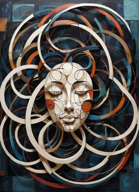 Artme, intertwine circles with different sizes forming a face, abstract, 
<lora:artfullyPATTERN_SDXL_v1:0.8>