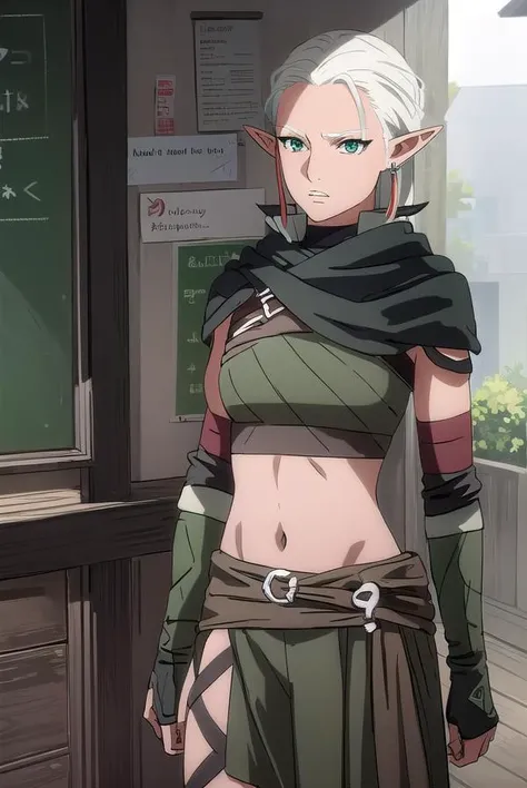 dotadrysi, <lora:dota drysi-lora-nochekaiser:1>,
drysi, grey hair, pointy ears, elf, (green eyes:1.3),
BREAK navel, jewelry, earrings, pointy ears, scarf, toeless legwear, toeless footwear,
BREAK indoors, classroom,
BREAK looking at viewer, (cowboy shot:1.5),
BREAK <lyco:GoodHands-beta2:1>, (masterpiece:1.2), best quality, high resolution, unity 8k wallpaper, (illustration:0.8), (beautiful detailed eyes:1.6), extremely detailed face, perfect lighting, extremely detailed CG, (perfect hands, perfect anatomy),