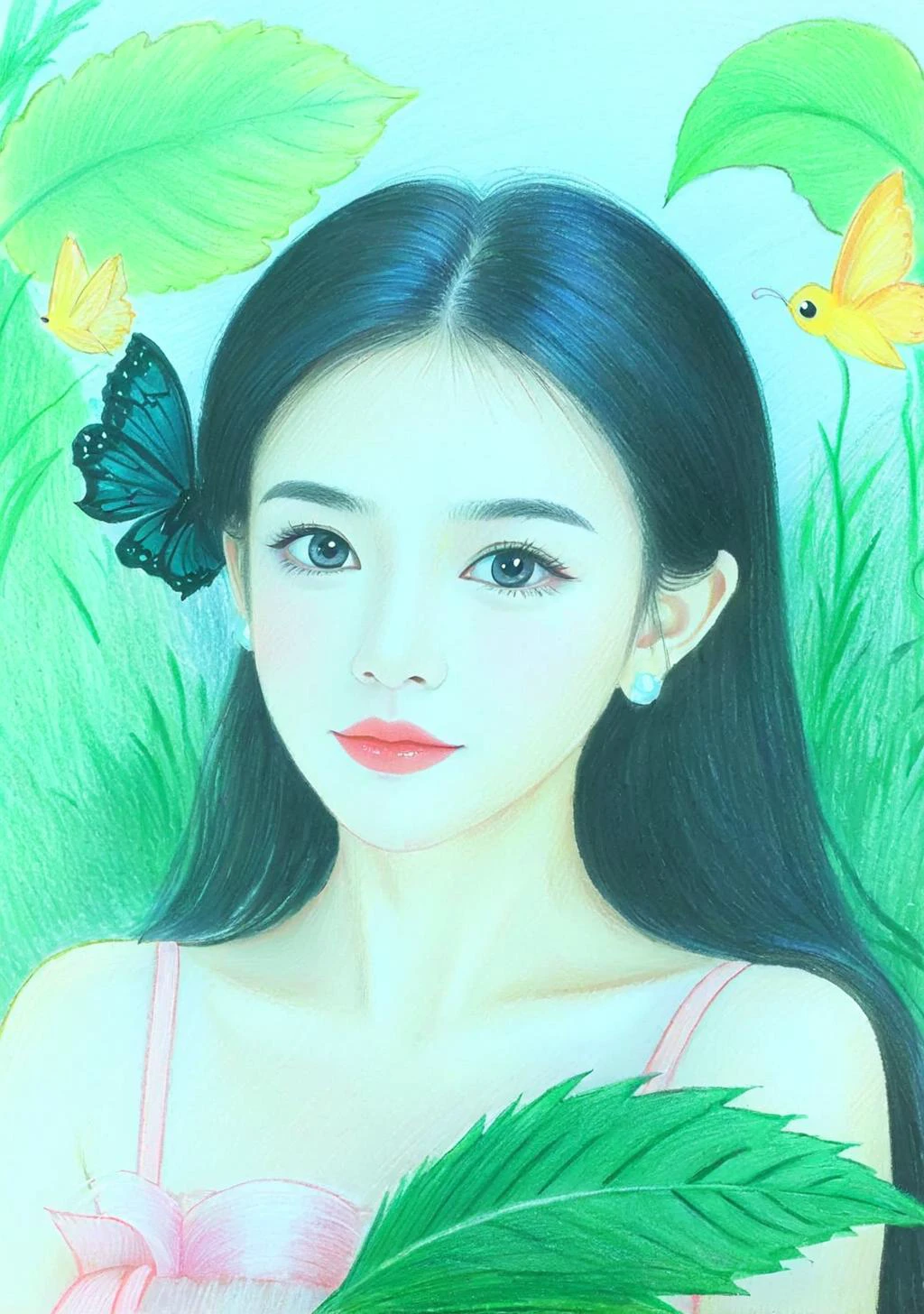 Fairy tale 1girl,(FN colored pencils:1.2),Hand drawing,sketch,portrait,Soft neutral tones background,(Artist-grade pencil drawing details:1.2),1girl,<lora:FN-colored pencils_XL-V1.0:0.8>, . Magical, fantastical, enchanting, storybook style, highly detailed
