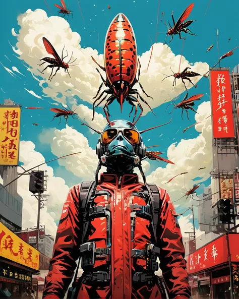 concept art, Narrative Cloudy Locust, arthouse, Panorama, beautiful, Shin Hanga, Kodak Ektar, professional, ultra high res, by Ross Tran and Lois van Baarle, close-up, commercial, <lora:Ive_Got_The_Power:1>