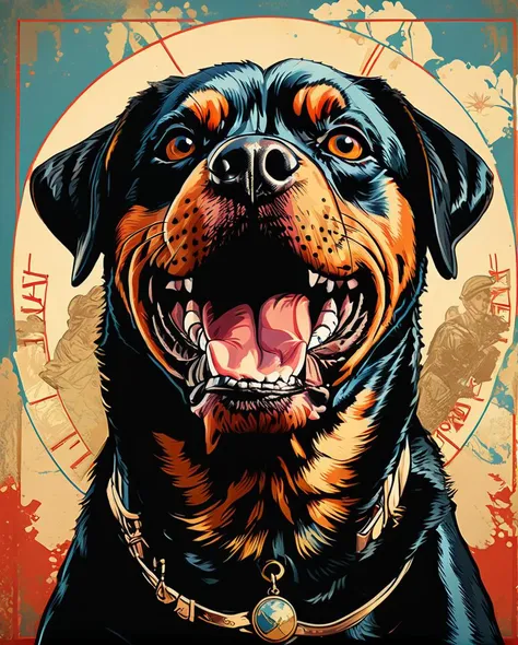 pitbull dog drawing , Angry anarchist with spikes necklace