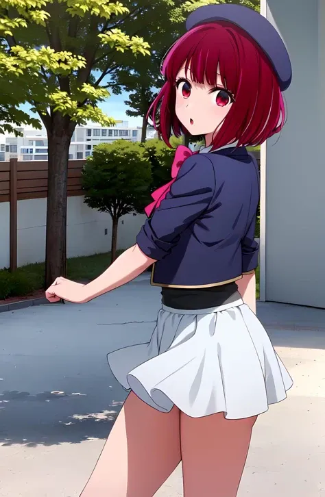 (8k, foto RAW, La mejor calidad, obra maestra:1.2),RanmaChan, RanmaRedShirt, only shirt, mostrando muslos,Pose de lucha,cara feliz, beautiful woman, ojos hiperrealistas,Cara hermosa, manos con 5 dedos, manos detalladas, ojos brillantes,ojos detallados,climbing the stairs, wearing a short schoolgirl miniskirt, showing her ass, no thong, camera from bottom up, ultra femenina y delgada