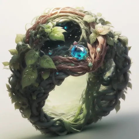 {Intricate magic ring made of vines},vines ring,cartoon,flower,game icon,(masterpiece, best quality, reality),<lora:ææ:1>,simple background,