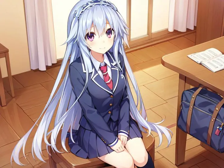 tiara, school uniform,   <lora:fairy_fencer_f:0.7>
