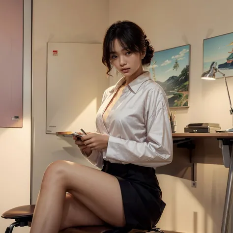 1boy, 1girl, woman, man, japanese, formal suit, work, office, office desk, office chair, sitting together,
8k, depth of field, masterpiece, photorealistic, RAW photo, best quality, flawless, clean, professional artwork, famous artwork, soft lighting, immersive atmosphere, luminous lighting, muted colors, ultra high res, ultra realistic, intricate details, perfect lighting, vivid color, colorful,
<lora:add_detail:1> <lora:spotlight:0.9>