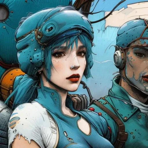 a woman <lora:Enki_Bilal_v1:1> enkibilalstyle