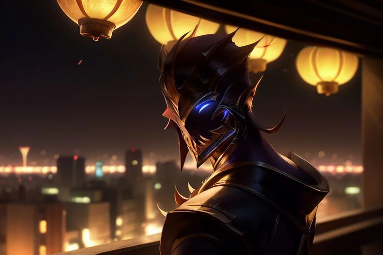 ZED, looking at viewer,chinese lanterns,neon lights,soft lighting,chinese cityscape backdrop, rooftop or high-rise balcony, dynamic composition, soft yet striking lighting, shallow depth of field, bokeh from city lights, sharp details, naturally blurred background, <lora:ZedGS_t3:1:1:lbw=0,1,1,1,0,0,1,1,0,1,1,1,1,1,1,1,0>