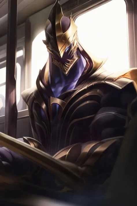 solo,zed,sitting on coach on a train, with a white background, <lora:Zed-Splasharts:1>